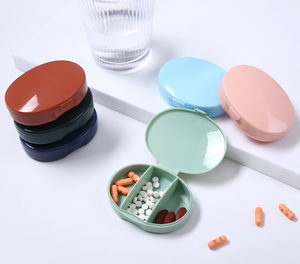 3-Compartment Daily <b>Pill</b> Organizer Portable Plastic <b>Case</b> With Lid <b>For</b> Medicine Storage In Multiple Colors - Product Image 1