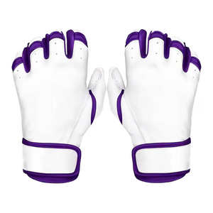 Gants de frappeur de baseball personnalisés en gros, 100 % cuir véritable, doigts entiers, haute résistance, adhérence durable, taille XXL pour athlètes professionnels - Product Image 1