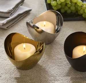 Premium Gold Geometric Round Wire Candle Stand Luxury Metal Sphere <b>Tealight</b> <b>Holder</b> for Event Table Centerpiece Skies Trader NEW - Product Image 1