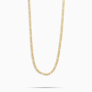 Collar de Cadena Figaro Clásico UrbanVrit FC01 con Circonita, Chapado en Oro Amarillo, Estilo Hip Hop, Unisex, para Uso Diario - Product Image 1