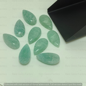 Natural Amazonite Long Pear Cut Cabochon Polished Loose Gemstone Third Party Certified Rajasthan <strong>Stone</strong> for Jewelry Making - Product Image 4