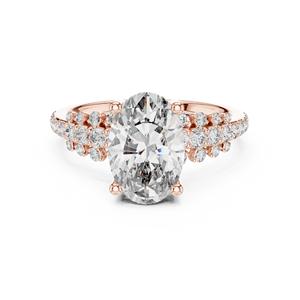 Rose Gold Plated 925 Sterling Silver Moissanite <b>Diamond</b> <b>Ring</b> Wholesale Jewelry Supplier OEM Factory - Product Image 1
