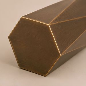 <b>Tall</b> Geometric Decorative <b>Vase</b> Brass Table Metal <b>Flower</b> Holder Irregular Handmade Centerpiece for Living Room Office - Product Image 2