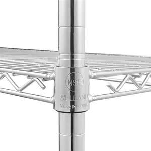 Adjustable 4-Tier Steel <b>Wire</b> Shelving Unit with 4\" Wheels Easy-to-Move Storage <b>Rack</b> - Product Image 2