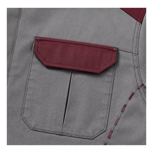 Ensemble chemise de travail à manches longues gris bordeaux personnalisé et pantalon renforcé pour le personnel de maintenance – Vente en gros fabricant - Product Image 5