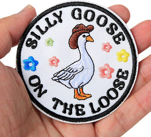 Parche Termoadhesivo Bordado Divertido de Ganso con Diseño de Meme, de Tela y PVC, con Forma de Flor, para Mochilas, Arnés de Perro, Ropa y Sombreros - Product Image 6