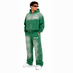 Conjunto de Joggers OEM Streetwear con Estampado Puff, Lavado Ácido, Estilo Baggy Oversize de Pierna Ancha - Product Image 3