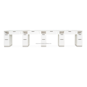 Table de manucure commerciale minimaliste moderne avec plateau en marbre et barre de manucure, structure en MDF pour mobilier de salon, Vietnam - Product Image 4