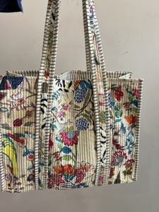 Embroidery Pattern Custom Cotton <b>Tote</b> <b>Bag</b> Large Shoulder Handle Zipper Closure Eco-friendly Shopping <b>Bag</b> Bohemian Style - Product Image 4