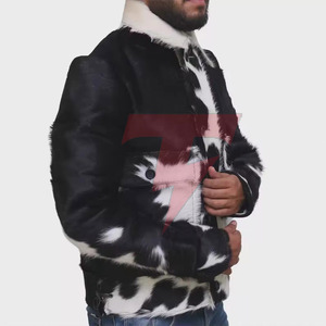 Stylish Hair On <b>Leather</b> <b>Jacket</b> For <b>Men</b> Premium Quality Custom Made Winter Fashion Comfortable Outerwear Collection - Product Image 1