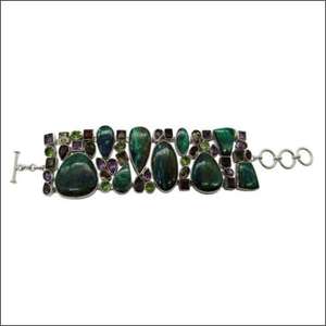 Impressive 925 <b>Silver</b> <b>Bracelet</b> with Exciting Multi-Color Gemstones Fine <b>Beaded</b> <b>Bracelet</b> - Product Image 1
