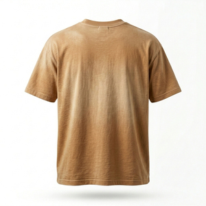 T-shirt Homme Oversize Effet Délavé Coton Lourd Premium Coupe Décontractée Col Rond Manches Courtes Style Décontracté Streetwear Tendance - Product Image 2