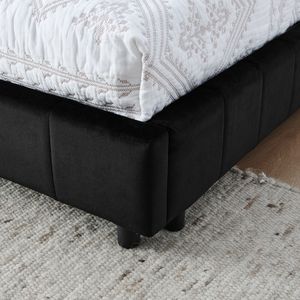 Letto Imbottito Matrimoniale con Testiera e Braccioli Confortevoli, Design Divano Letto per Camera da Letto o Soggiorno - Product Image 5