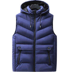 Chaleco corto de plumón con capucha y cremallera para mujer, estilo moderno, personalizable, cálido, sin mangas, para invierno. - Product Image 6