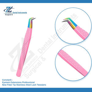 แหนบต่อขนตาสแตนเลสแบบมืออาชีพ ปลายไฟเบอร์ ทนทาน ปราศจากการทดลองกับสัตว์  ตัวเลือกโลโก้แบบกำหนดเอง ปลายเรียบเนียน - Product Image 5