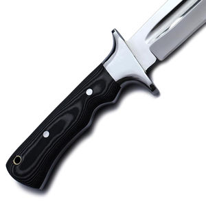 Couteau à lame fixe plein grain, fait main sur mesure, pour l'extérieur, avec étui en cuir, en acier inoxydable, double tranchant, qualité économique - Product Image 4