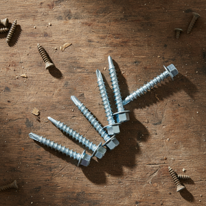 Tornillos autorroscantes PDC de cabeza hexagonal con punta TEK, clase 4.8 6.8, rosca gruesa, acero al carbono cincado, pulgadas DIN/ANSI - Product Image 1