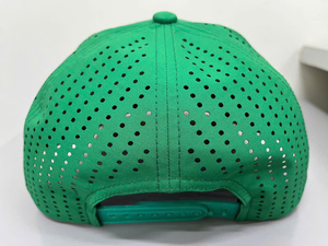 Classic Comfortable Style Customizable Logo 5 Panel Structured Perforated Laser Cut Adult Trucker Hat Crafted in Vietnam Factory - Product Image 5