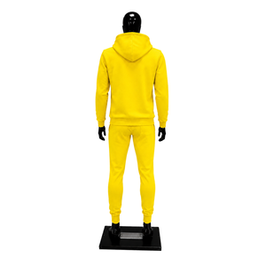 Conjunto Deportivo Amarillo para Hombre, Sudadera con Capucha y Pantalones Jogger con Estampado Personalizado, Ropa Deportiva Informal de Calle, Ropa Deportiva de Felpa para Gimnasio y Entrenamiento - Product Image 2