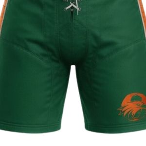 Conjunto de Camiseta y Pantalones Cortos de Hockey sobre Hielo Sublimados en Verde y Naranja para Hombre, Cuello en V, Rayas, Poliéster, Uniforme Deportivo, Ropa de Alto Rendimiento para Partidos - Product Image 6