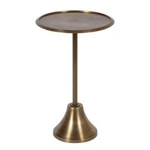 Wholesale Hammered Brass Metal Tray <b>Side</b> <b>Table</b> Antique <b>Gold</b> Trumpet Base End <b>Table</b> - Product Image 1