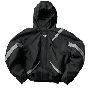 Chaqueta Cortavientos con Capucha y Panel Reflectante Personalizado en Negro para Hombre, Resistente al Agua, Ropa de Entrenamiento para Exteriores, Fabricante OEM ODM - Product Image 5