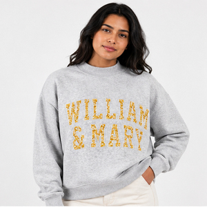 Sudadera de cuello redondo con letras universitarias personalizadas para mujer de William & Mary, estilo oversize de forro polar, informal, de moda urbana - Product Image 2