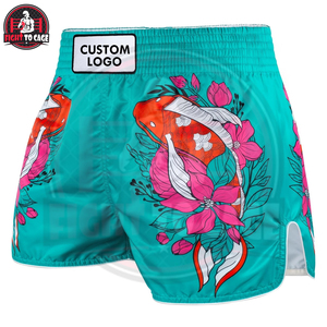 Shorts de Muay Thai tendance imprimés, vêtements de boxe et d'arts martiaux, 100% polyester, légers, extensibles, hautement respirants, pour l'entraînement et le combat - Product Image 2
