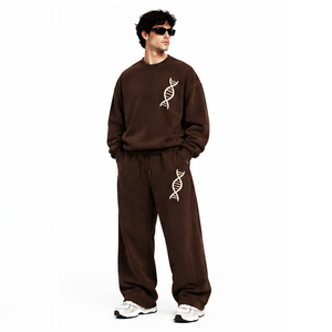 Survêtement Homme Marron Imprimé Durable à Fermeture Éclair Intégrale, Col Montant, Coupe Ample, Tenue Décontractée avec Poches Latérales, Logo Personnalisé – Meilleures Ventes - Product Image 3