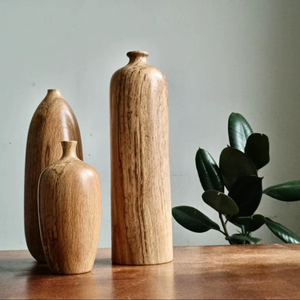 Jarrón de Madera de <span class=keywords><strong>Roble</strong></span> Hecho a Mano Único - Decoración Destacada para el Hogar - Product Image 1