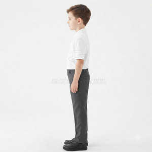 Suministro al por mayor de uniformes escolares para niños con conjunto de camisa y pantalón, en varias tallas y con servicio de logotipo personalizado. - Product Image 4