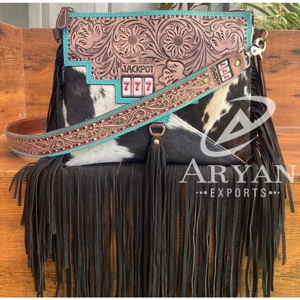 Bolso Bandolera 777 de Cuero Vacuno Repujado a Mano, Marca Famosa, Superventas 2026, para Mujer, Estilo Occidental, de Lujo, Diseño Exclusivo - Product Image 1