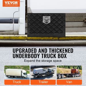 24\" X 17\" X 18\" Underbody Truck <b>Box</b> Heavy Duty Aluminum Diamond Plate Tool <b>Box</b> <b>Lock</b> Keys Pickup Storage Waterpr Resistant - Product Image 2