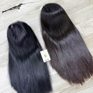 Wholesale <b>Brown</b> and Natural Black Vietnamese Human Hair Natural Straight Hair Glueless Lace Closure Raw Vietnamese Hair HD <b>Wigs</b> - Product Image 2