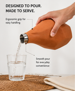 Natural Terracotta Eco-Friendly Self Cooling Water Flask with Stainless Steel Cap for Home Kitchen Use - Product Image 4