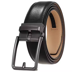 Men's Premium Quality Classic Casual Cow Hide Genuine Leather Belt Alloy <b>Square</b> Buckle <b>Adjustable</b> Length Eco-Friendly Heavy Duty - Product Image 2
