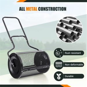 24 Inch Heavy Duty Rustproof Metal Mesh <b>Compost</b> Spreader 2.7 Cu.ft Large Capacity Lawn Spreader for <b>Peat</b> Fertilizer Spreader - Product Image 3