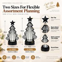 Vente en gros : Lumière LED pour sapin de Noël en fil métallique noir avec étoile sur le dessus pour la décoration de table moderne des fêtes, destinée aux acheteurs en gros