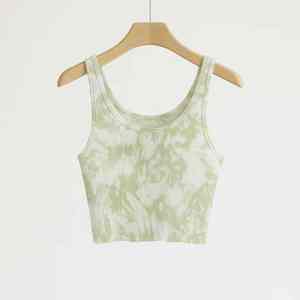 Tops de Tirantes de Tela Acanalada con Cuello Cuadrado para Mujer, Transpirables, con Bordados y Cintas, Formales de Verano, Personalizados al por Mayor - Product Image 3