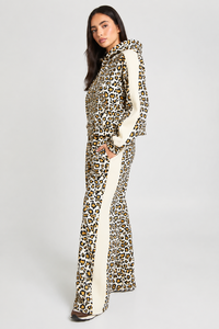 Ensemble de survêtement 2 pièces pour femme, imprimé léopard blanc et jaune, sweat à capuche oversize et pantalon large, style streetwear décontracté - Product Image 5