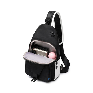 Sac de poitrine en cuir véritable noir pour homme, sac bandoulière personnalisé avec logo, sac banane sport pour homme, sac de voyage - Product Image 3