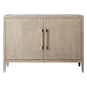 Contemporary <b>Sideboard</b> Cabinet Solid Teak Two Door Natural Grain Adjustable Shelf <b>Storage</b> Luxury Dining Room Furniture - Product Image 2
