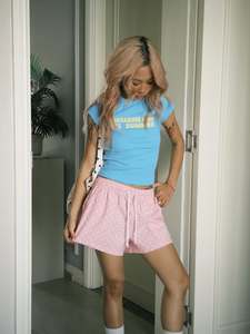Women's <b>Y2K</b> Short Sleeveless Cotton Summer Casual Crop <b>Top</b> T-Shirt with Letter Print Logo Slim Fit Breathable Vietnamese Made - Product Image 3