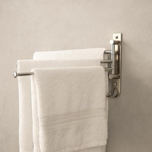 Toallero de pared de acero inoxidable con 3 brazos giratorios, barra colgante para decorar tu baño a un nivel superior - Product Image 6