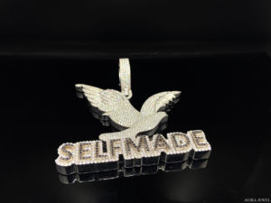 Pendentif personnalisé en argent sterling 925 avec nom d'aigle en moissanite, plaqué or rose/jaune/blanc, breloque hip-hop glacée en diamant GRA - Product Image 2