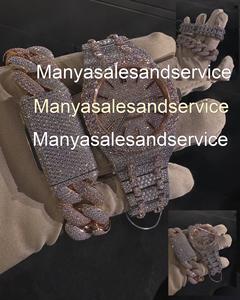 Montre de luxe pour homme en acier inoxydable avec cadran en verre Moissanite VVS, bracelet automatique, fermoir, résistance à l'eau 10 bars, boîtier bicolore, 40 mm - Product Image 2