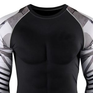 Digital Print Customized Logo New Arrival Make Your Own <b>Men</b> <b>Compression</b> <b>Shirts</b> Breathable Spandex/Polyester Full Sleeve - Product Image 5
