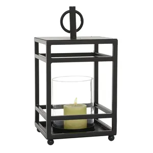 Handmade Iron Candle Holder Premium Interior Accent CollectionModern Bamboo Square Handmade <b>Lantern</b> for Home Decoration Living - Product Image 5