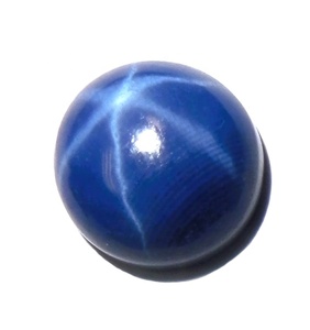 Zafiro Azul Estrella Redondo de 10x10 mm, 6.5 Quilates, Creado en Laboratorio, Cabujón Pulido con Efecto de Estrella de 6 Puntas, 5-5.5 mm de Altura para Joyería - Product Image 2