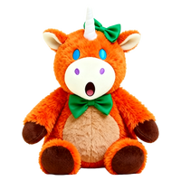 Peluche Licorne Bleue avec Visage Pleurant et Fleur, Jouet Doux pour Enfants, Cadeau d'Anniversaire